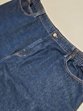 L.L. Bean Indigo Relaxed Original Fit Elastic Waist Womens Jeans Size 24W